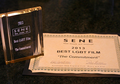 Trophy & Certificate - Best LGBT Film - The Commitment - SENE Film, Music & Arts Festival